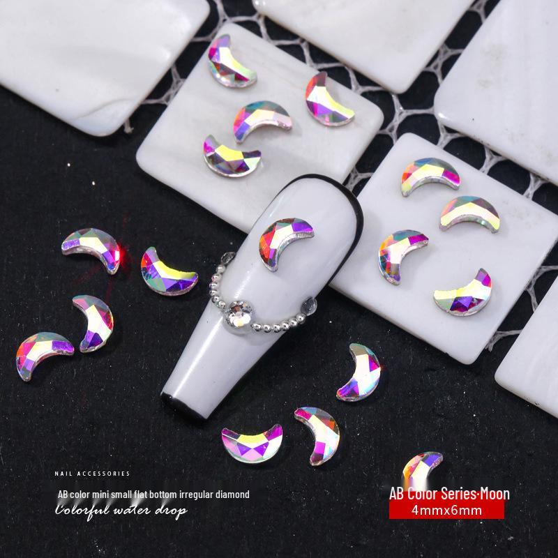 Pietre Nail Art: Diamante de sticlă AB irizate, Accente colorate cu fund plat pentru manichiuri