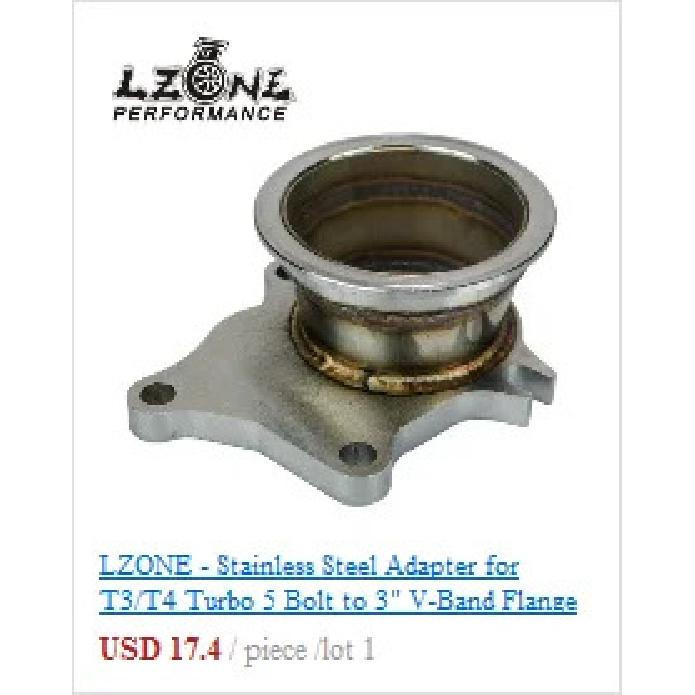 LZONE - AN4 Male Turbo Oil Feed Inlet Flange Adapter Kit w/Gasket For T3 T4 T04 T04B T04E JR-OFG31