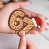 Gingerbread - Style Christmas Ornament Number 67 with Santa Hat Festive Hanging Decoration for Christmas Tree Home & Holiday