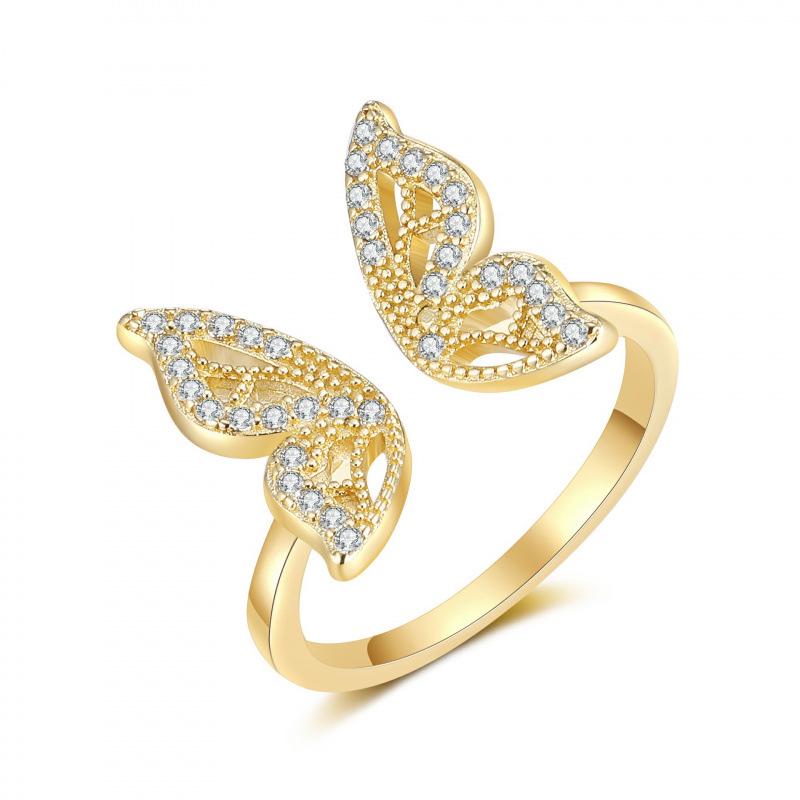 European & American Hollow Butterfly Ring: Trendy Open Index Finger Accessory with Niche Design and Cold Style for Women.