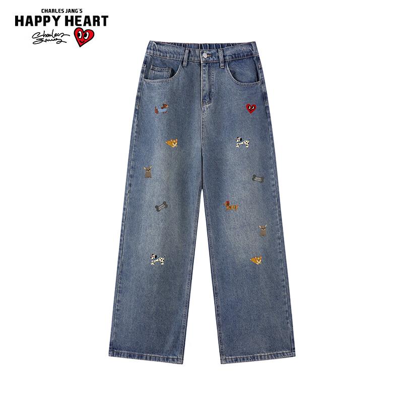 Джинсы унисекс Charles Heart Puppy прямого кроя XL