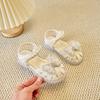 Scarpe da Spiaggia per Bambina Traforate Traspiranti Scarpe da Principessa per Bambini Dolci Fiocchi a Stella 2025 Nuove Estive Sandali per Bambini Perline Ins Trend