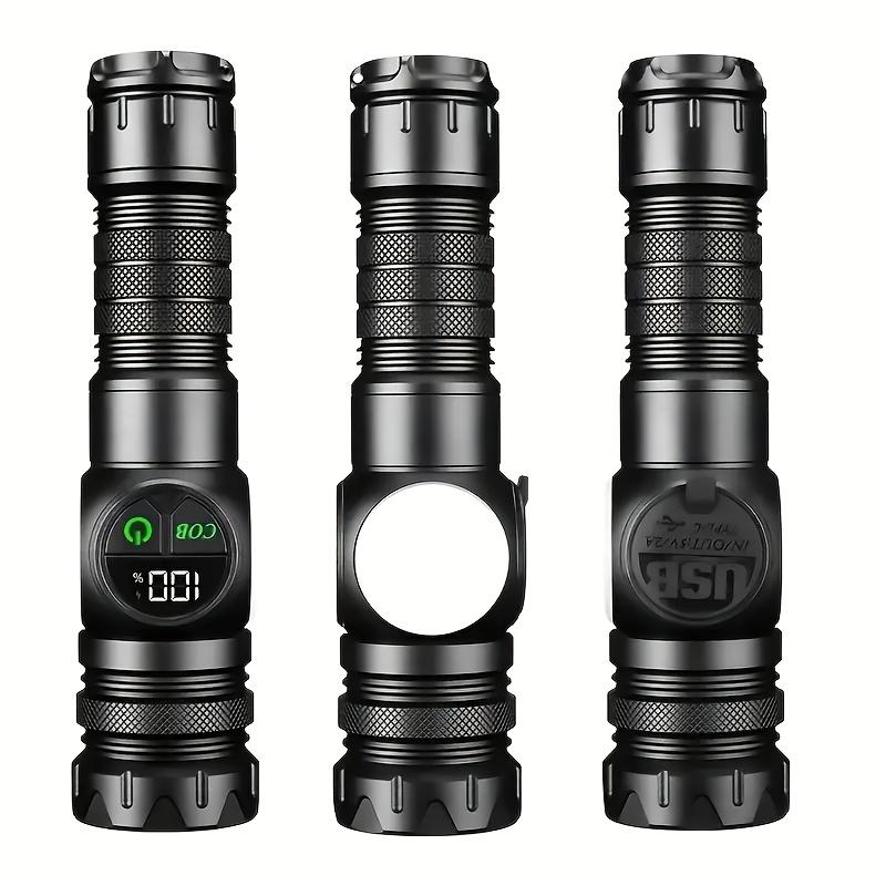 Multi Functional Rechargeable Flashlight,strong Light,telescopic Zoom,magnetic,with Side Light,suitable for Home,camping and Emergency Scenarios