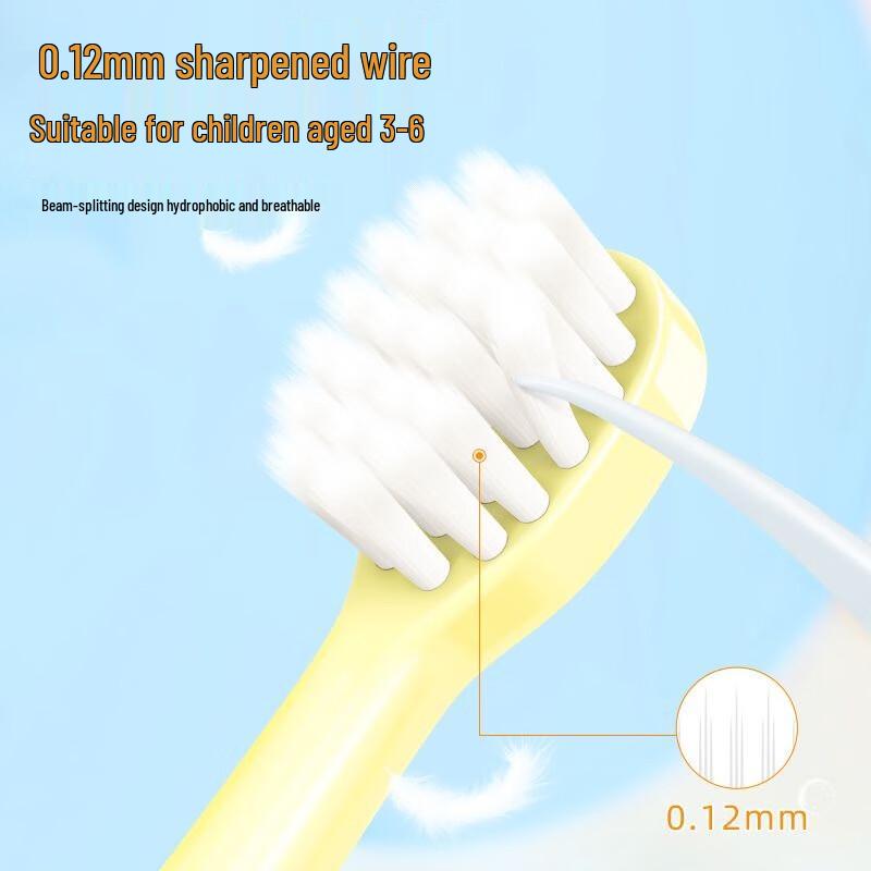 FAWNMUM Children's Soft Bristle Toothbrushes (Blue+Yellow, 200-Pack)