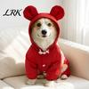 Cold Weather Pet Apparel Hooded Dog Jumpsuit, Waterproof Windproof Four-Leg Jacket with Puppy Winter Wear Ears, Cute Padded Warm Hoodie for Small Dogs