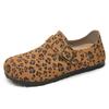 Fashion Smile Summer New Leopard Print Shoes Flat Leather Covered Outdoor Fashion Women's Shoes Polyurethane Soft Sole Sandals For Women