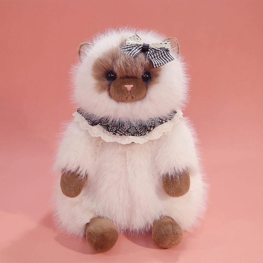 Lifelike Plush Cat Toy With Soft Polyester Fiber Filling For Kids And Collectors