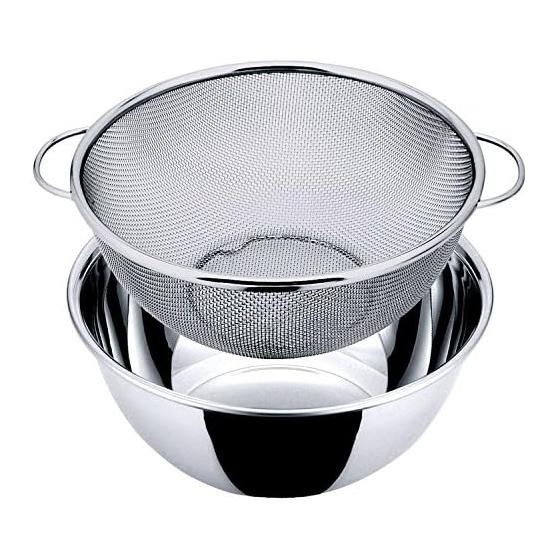 Nagao Tsubamesanjo Deep Bowl Colander Set Standard Outer Diameter 26cm 18-8 Stainless Steel Made in Japan