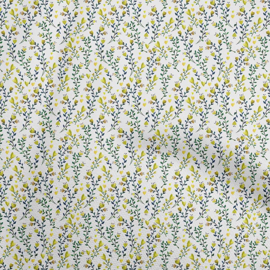 oneOone Cotton Flex Green Fabric Leaves & Clover Sewing Craft Projects Fabric Prints By Yard 40 Inch