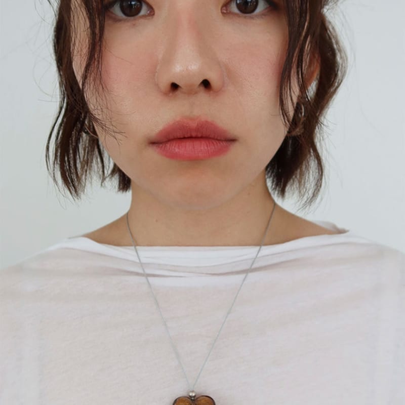 August Harmony Cracked Ice Heart String Necklace / 2color