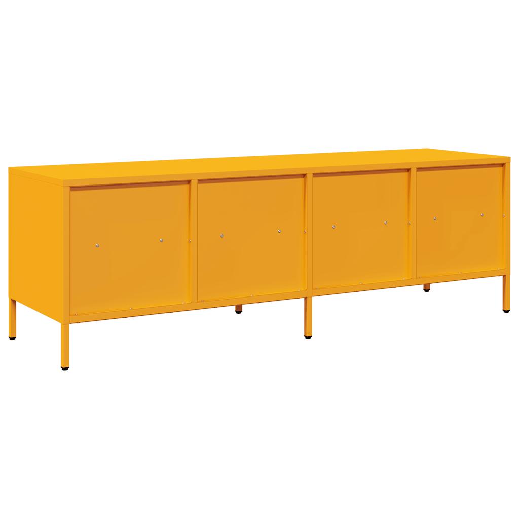 Vidaxl Szafka Rtv, Żółta, 135X39X43,5 Cm, Stal Walcowana Na Zimno
