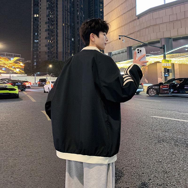 SWAMP AREA Unisex Retro Patchwork Baseball Workwear Jacket