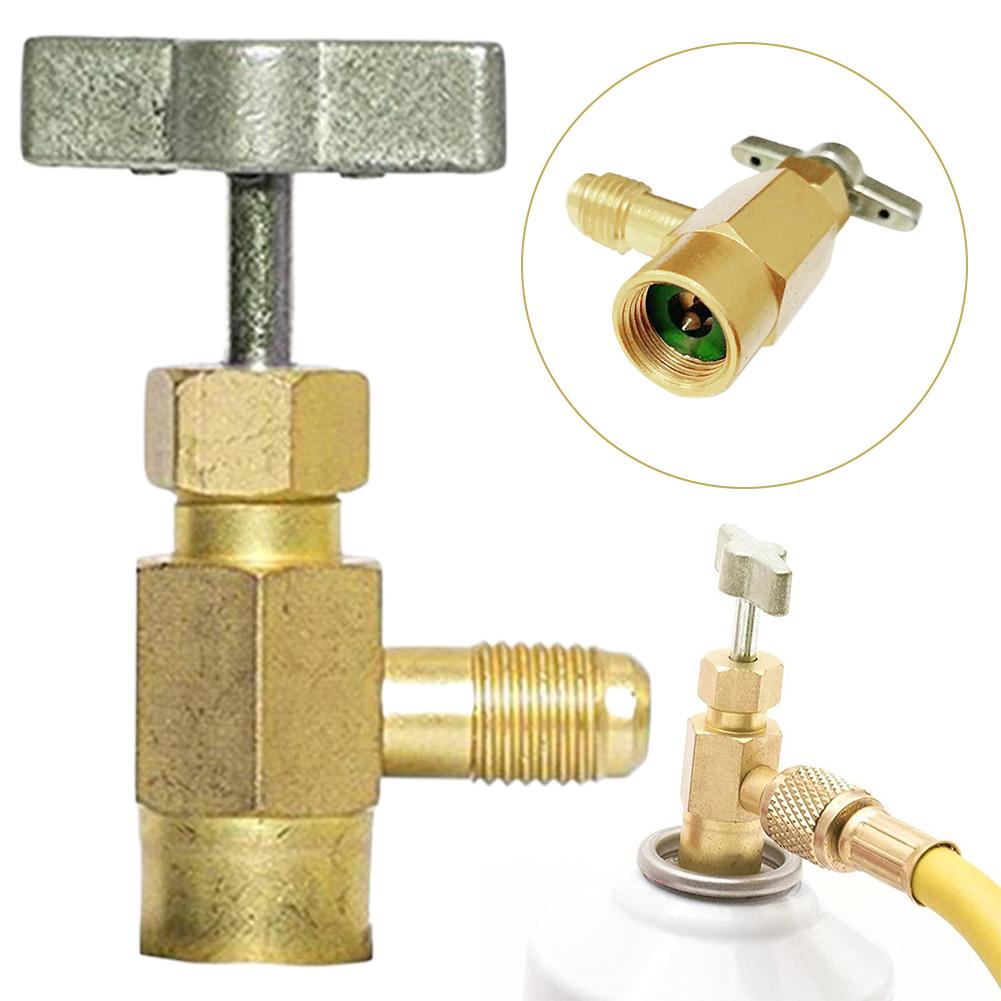 1/4 Thread Adapter R-134a Refrigerant Can Dispensing Bottle Tap Opener Valve Car Air Conditioner Auto Car Accessories