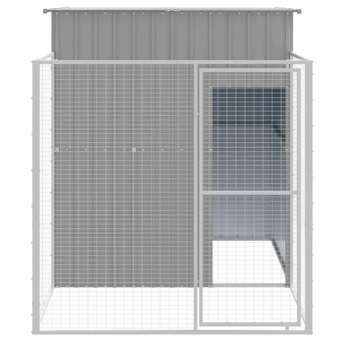 VidaXL Dog Niche with Courtyard Light Grey 165x251x181 Cm, Dog Cage, Dog Shelter, Pet House 172366