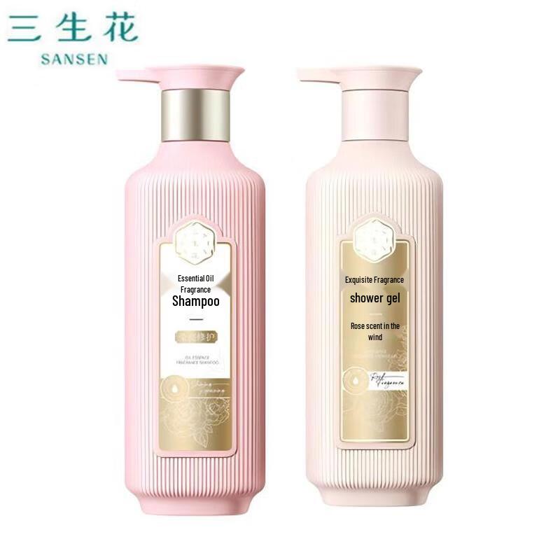 Sansheng Flower Brightening Shampoo & Rose Shower Gel Set