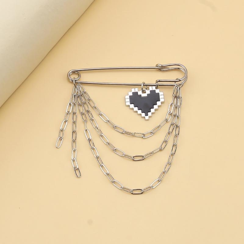 Modern Chain Lapel Pin Ornament Statement Style Badge Chain Pendant Brooches