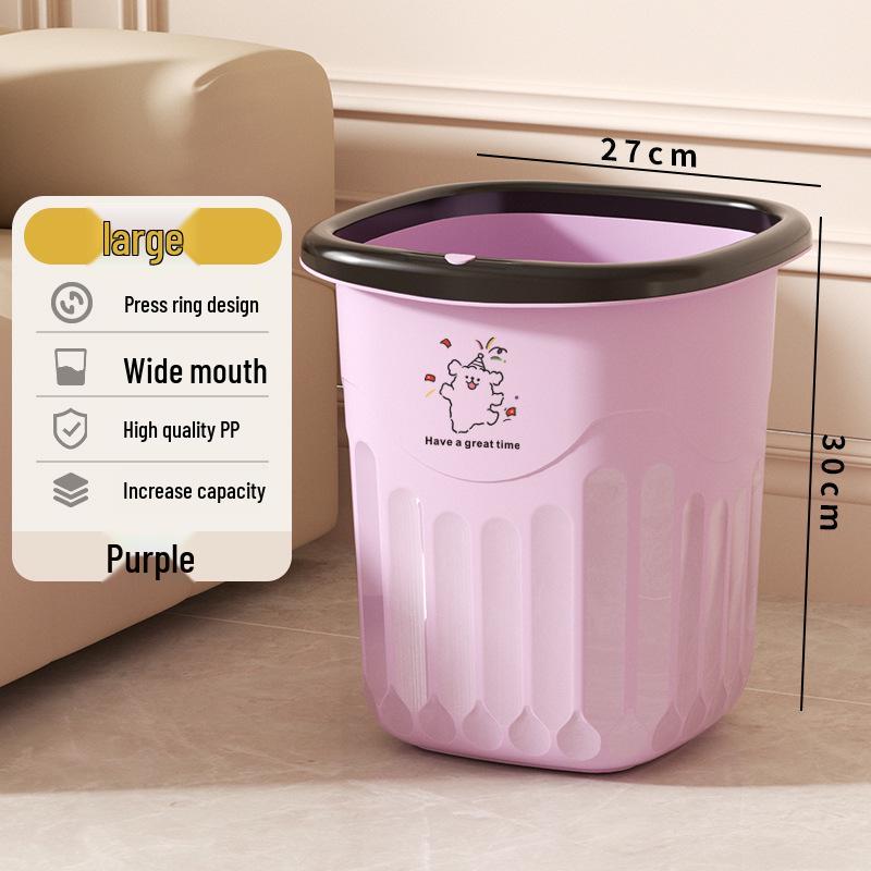Large Capacity Trash Can for Home: Stylish Design for Living Room, Bedroom, Kitchen & Bathroom