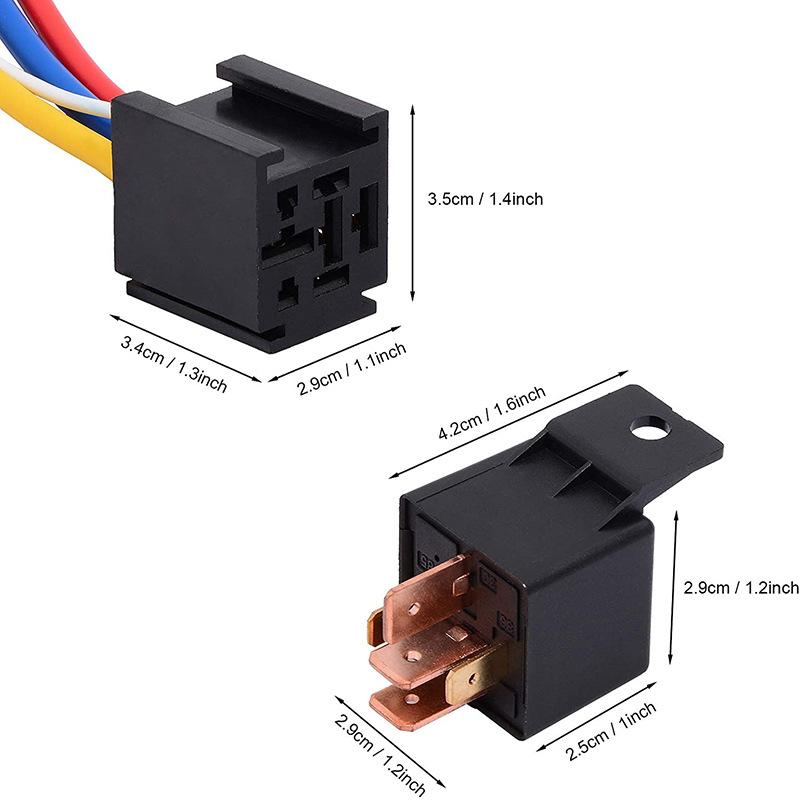 80A DC 12V/24V 4 5 Pin 4p 5p Waterproof Car Relay Automotive Relays 12V 24V For Head Light Air Conditioner With Relay Socket Relays 5