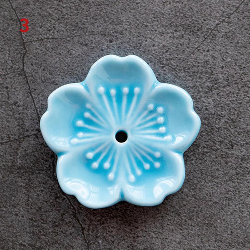 Cherry Blossom Incense Burner Home Ceramic Decor Incense Stick Holder Aromatherapy Censer Office Teahouse Ornament