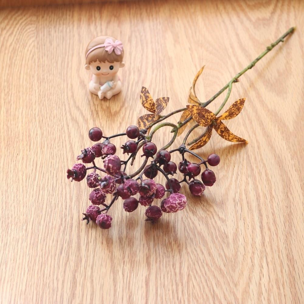 Fruit With Leaves Artificial Pomegranate Branches Wedding Home Decoration
