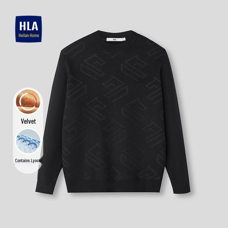 

HLA Men s Fleece-Lined Pullover Round Neck Knit Sweater 3XL