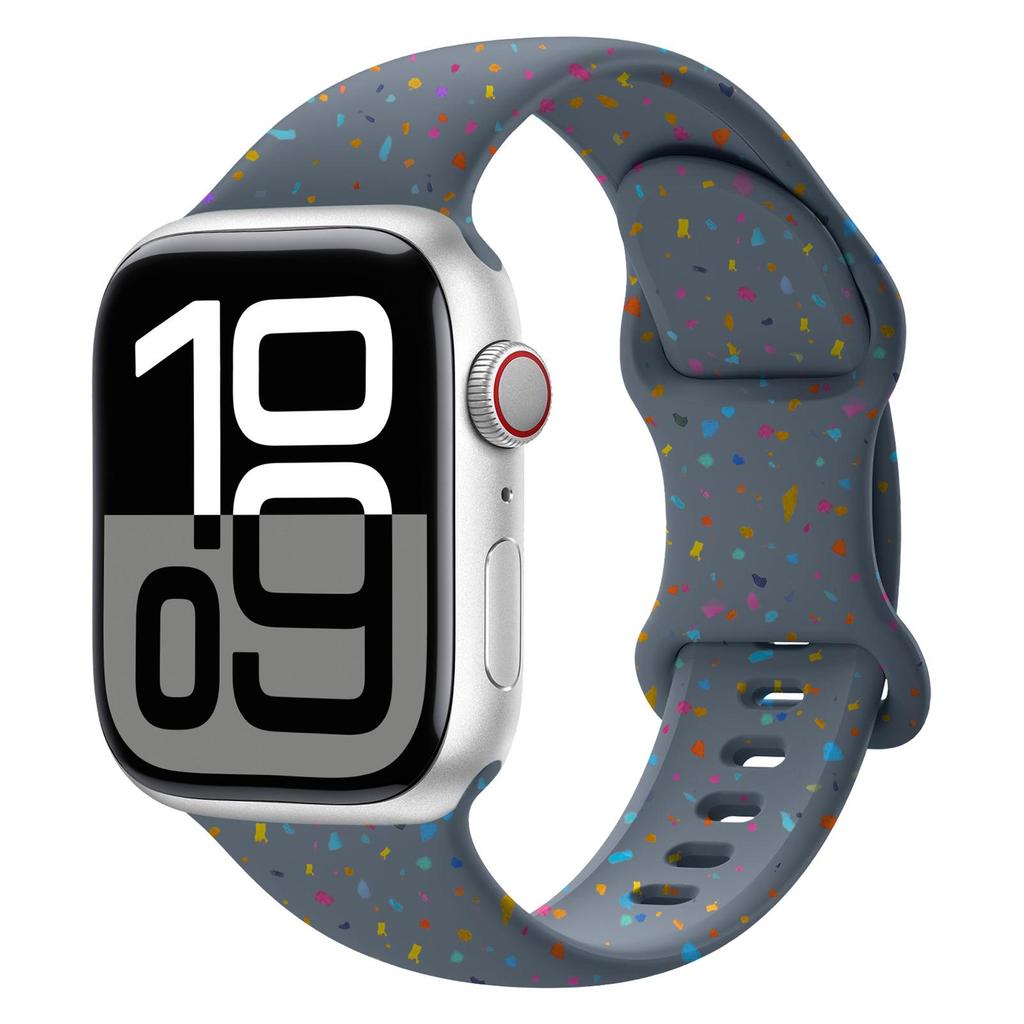 Cinturino per Apple Watch per iWatch 9/S11/Ultra - Silicone con Coriandoli e Fibbia a Farfalla