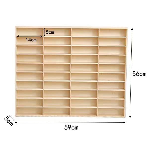In-Stock Wall-Mounted Solid Wood Toy Rack: Multi-Grid Car Storage & Figurine Display