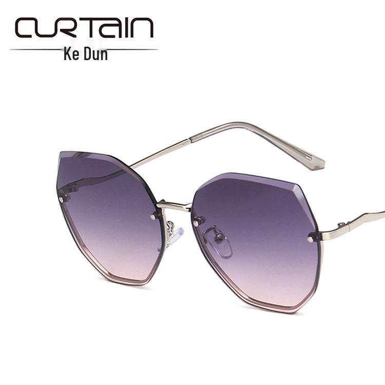 2021 Fashion Polygon Rimless Sunglasses for Women – Korean Street Style Trend