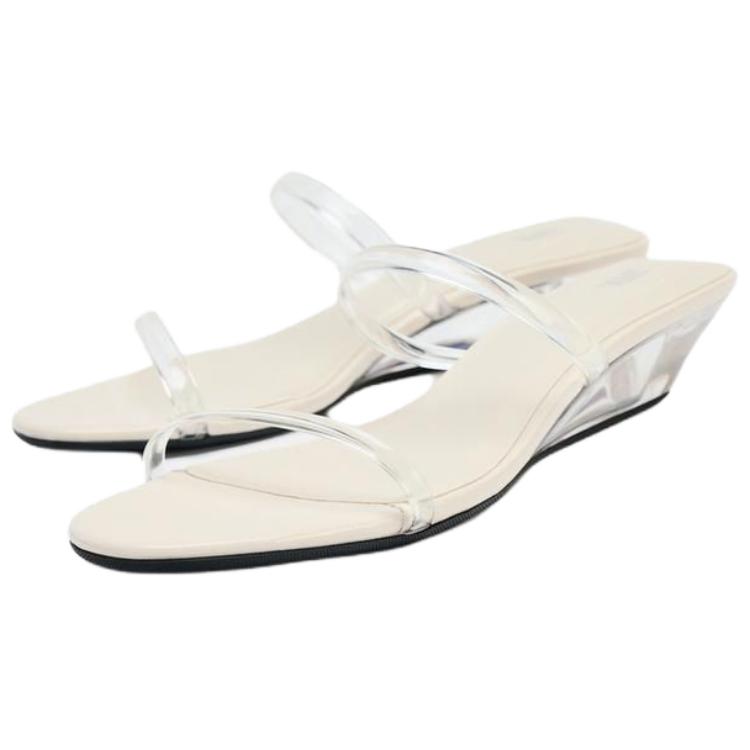 Zara Fashion High Heel Open Toe Slide Sandals Women Footwear Transparent White 3332610087