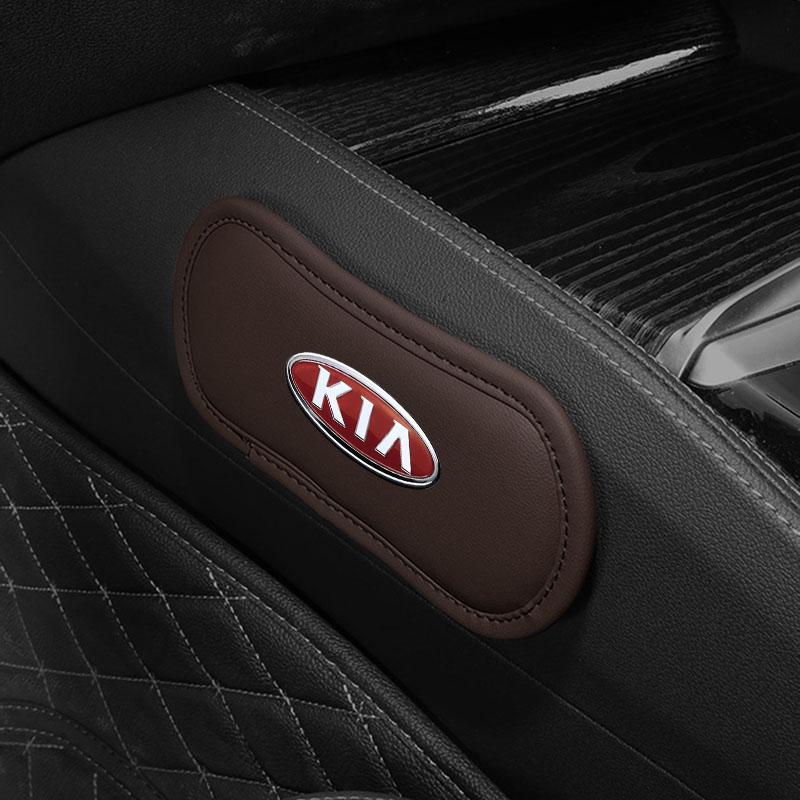 1Pcs Leather Car Pillow Car Knee Pad Elastic Memory Foam Leg Pad For Kia Rio Sportage R K3 K4 K5 K6 K7 K8 Ceed Sorento Cerato Soul