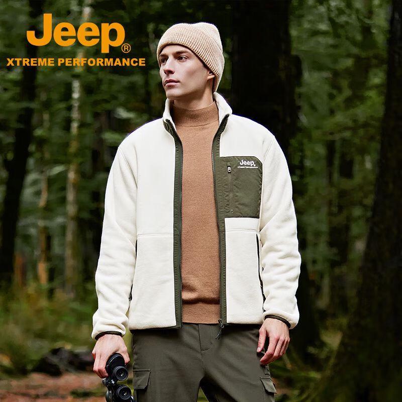 JEEP Men s Stand-Collar Full-Zip Fleece Jacket 2XL