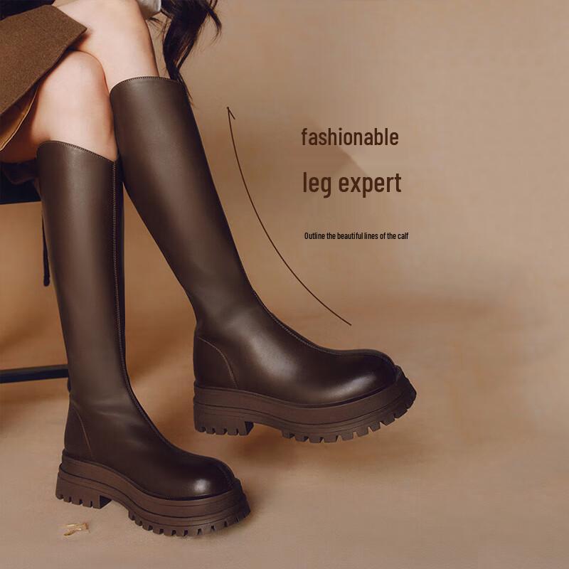 BASTO Women s Fashion Street Platform Knee-High Riding Boots BV506DG4 37