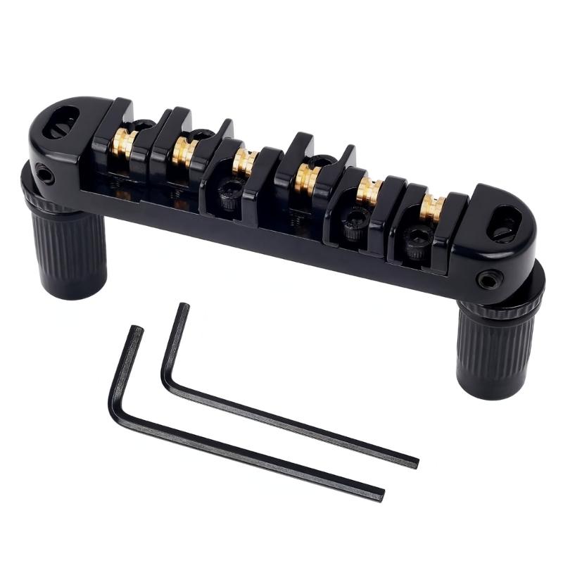 6 String Electric Guitar Bridge Metal Roller Saddles Guitar Bridge Replacement Adjustable Roller Saddles Bridge чёрный