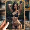 Metal Garage Workshop Decor Tin Signs - Sexy Girl Print, 20x30cm, Vintage Wall Art Decorations