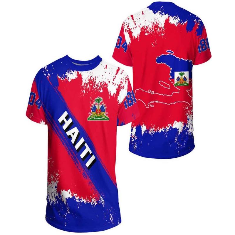 

жіноча футболка оверсайз з національною емблемою 3D-друк ретро вуличний стиль карибський острів короткий рукав весела повсякденна XS