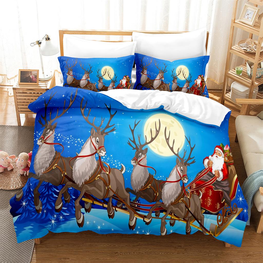 Christmas Snowman Bedding Set Duvet Cover Holiday King Quilt Cover Christmas Decorative Children'S Bedroom Hotel Duvet Cover Set