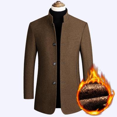 Men Woollen Trench Coats Cashmere Blazers Jackets Stand-up Collar Business Casual Suits Coats Male Winter Jackets and Coats