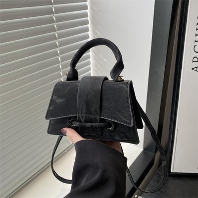 Draw Belt Summer Fashion Simple Casual Solid Color Foreign Style Fashion Portable Crossbody Shoulder Small Square Women's Bag