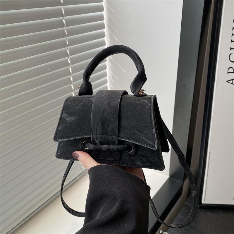 

Draw belt summer fashion simple casual solid color foreign style fashion portable crossbody shoulder small square women s bag чорний