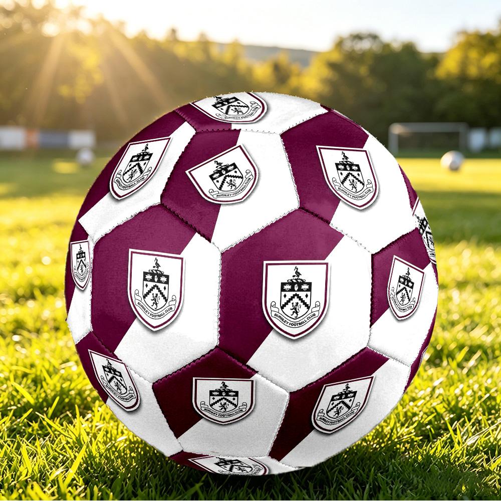 Burnley FootballPrinted Size 5 Soccer Ball, Anti Slip Adult Match Football Souvenir for Football Fans
