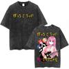 2026 Estate Saldo Estivo Vintage Lavato Anime Bocchi The Rock Gotoh Hitori Kessoku Band Maglietta Uomo Donna Maglietta Oversize Vintage