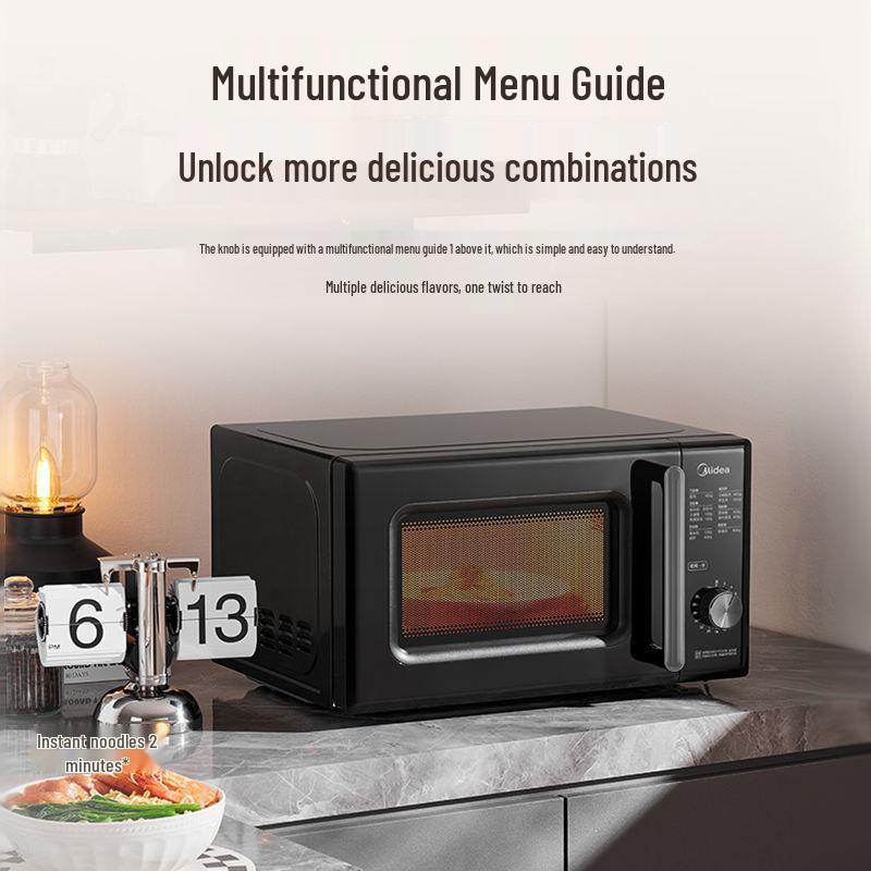 Midea 20L Microwave Oven - 700W, Easy Knob Control, Turntable, Even Heating, Model M18D
