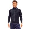 CROSSROAD Men's Full-Zip Long Sleeve Rash Guard, UV Protection, Perfect for Marine Sports, Plus Sizes (cross-20) (L, Black with Black Zipper)