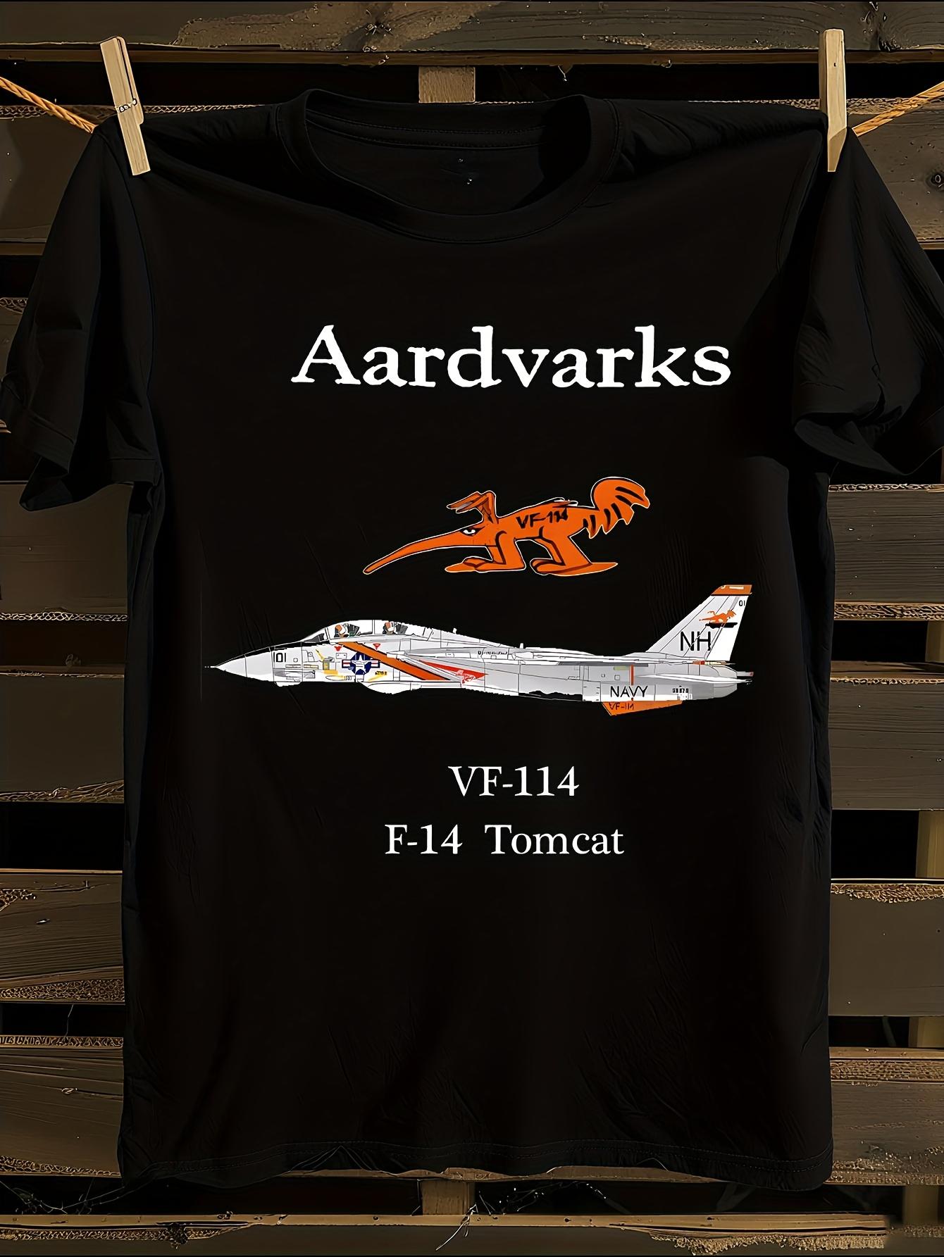 s Naval VF-114 Aardvarks F-14 Tomcat Squadron Tshirt L