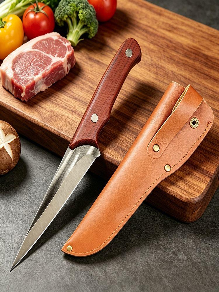 Professional Boning Knife, Ultra Sharp Stainless Steel Curved Blade Kitchen Knife for Meat, Poultry, Fish Deboning & Trimming 1