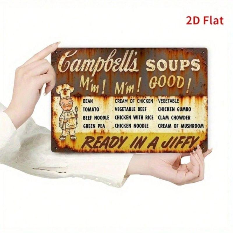 Винтажная ретро металлическая табличка Campbells Soup Декор для стены Плакетка для бара Оловянное искусство