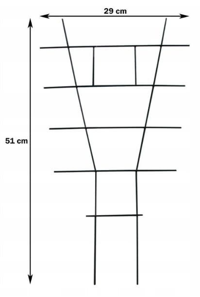 Ladder support for potted plants 51x29 cm Green steel wire