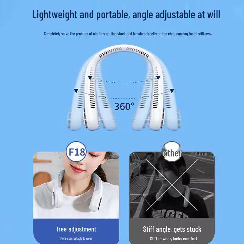 Portable Long Neck Battery-Powered Quiet Cooling Fan