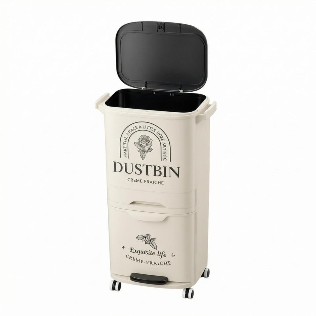 Trash Can with Drawer Slim Recycling Bin Drawers Stainless Steel