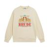 Rhude Vintage Letter Print Oversized Hoodie Men Women Casual Streetwear Sweatshirt